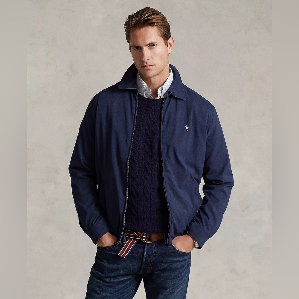 NWOT Vintage Polo Ralph Lauren JFK Navy Harrington Windbreaker Jacket XL-L 90s